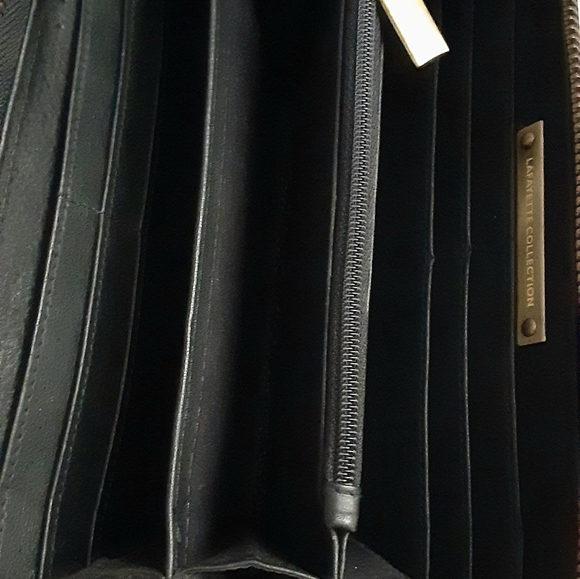 Lafayette collection black leather zip wallet - Picture 7 of 11